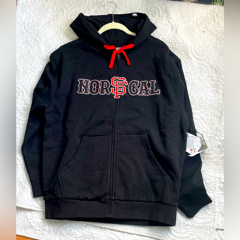NWT Authentic NOR CAL SF‎ front zipper Hooded Sweatshirt Oversized Medium